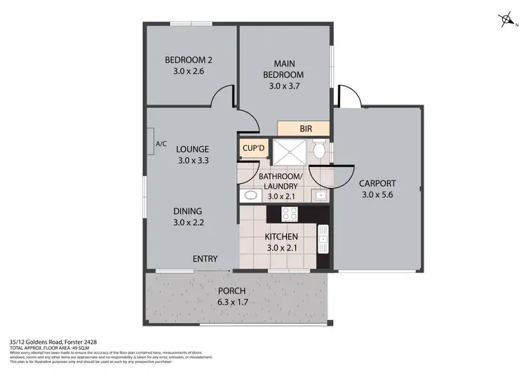 Floorplan of Homely unit listing, 35/12 Goldens Road, Forster NSW 2428