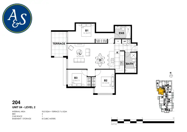 Floorplan of Homely apartment listing, 204/1-3 Pretoria Parade, Hornsby NSW 2077
