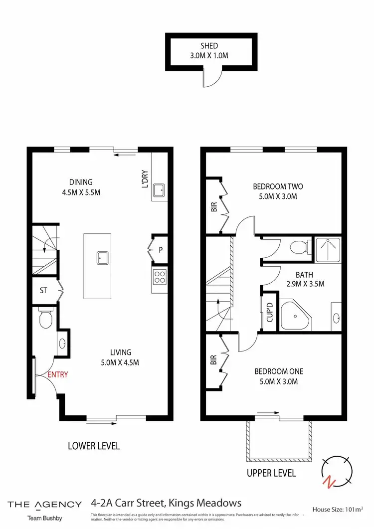 Floorplan of Homely townhouse listing, 4/2A Carr Street, Kings Meadows TAS 7249