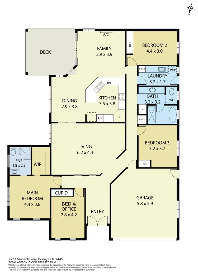 Floorplan of Homely house listing, 22 St Vincents Way, Bonny Hills NSW 2445