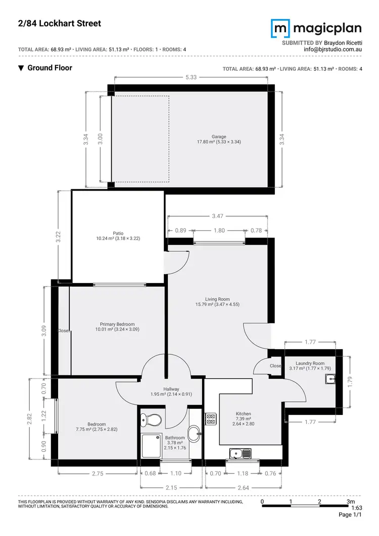Floorplan of Homely apartment listing, 2/84 Lockhart Street, Como WA 6152