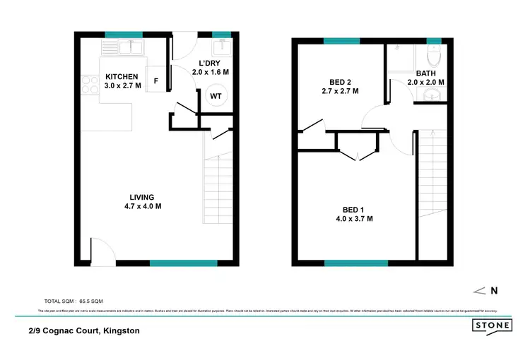 Floorplan of Homely townhouse listing, 2/9 Cognac Court, Kingston QLD 4114