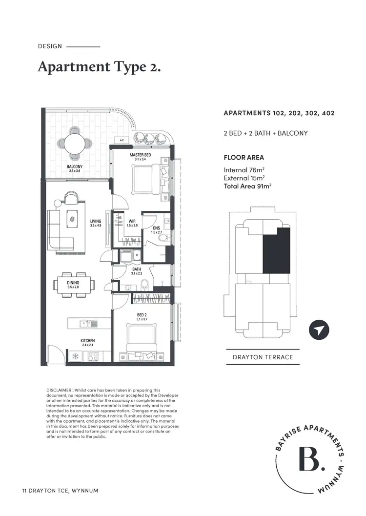 Floorplan of Homely apartment listing, 102/11 Drayton Terrace, Wynnum QLD 4178