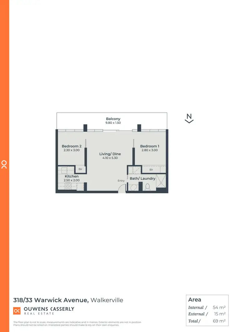 Floorplan of Homely apartment listing, 318/33 Warwick Street, Walkerville SA 5081