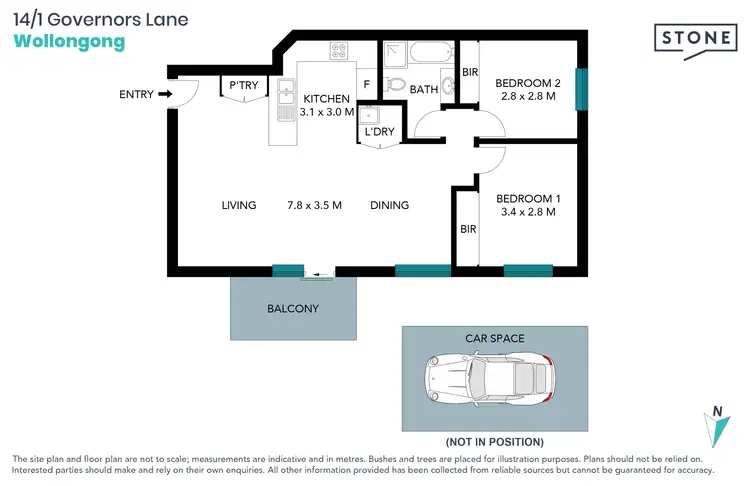 Floorplan of Homely unit listing, 14/1 Governors Lane, Wollongong NSW 2500