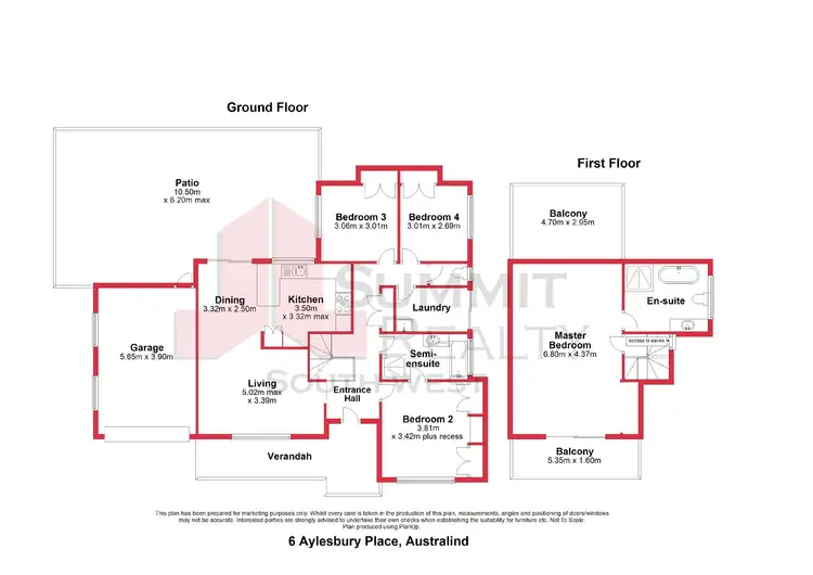 Floorplan of Homely house listing, 6 Aylesbury Place, Australind WA 6233