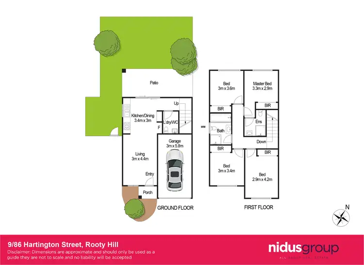 Floorplan of Homely townhouse listing, 9/86 Hartington Street, Rooty Hill NSW 2766