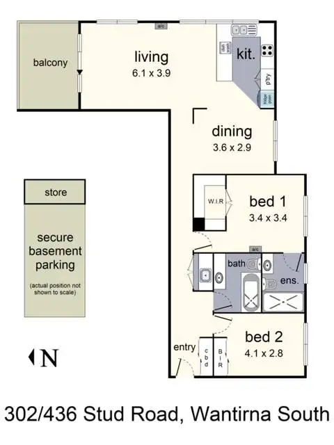 Floorplan of Homely unit listing, 302/436 Stud Road, Wantirna South VIC 3152
