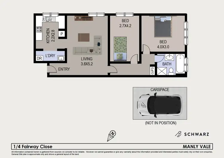 Floorplan of Homely apartment listing, 1/4 Fairway Close, Manly Vale NSW 2093
