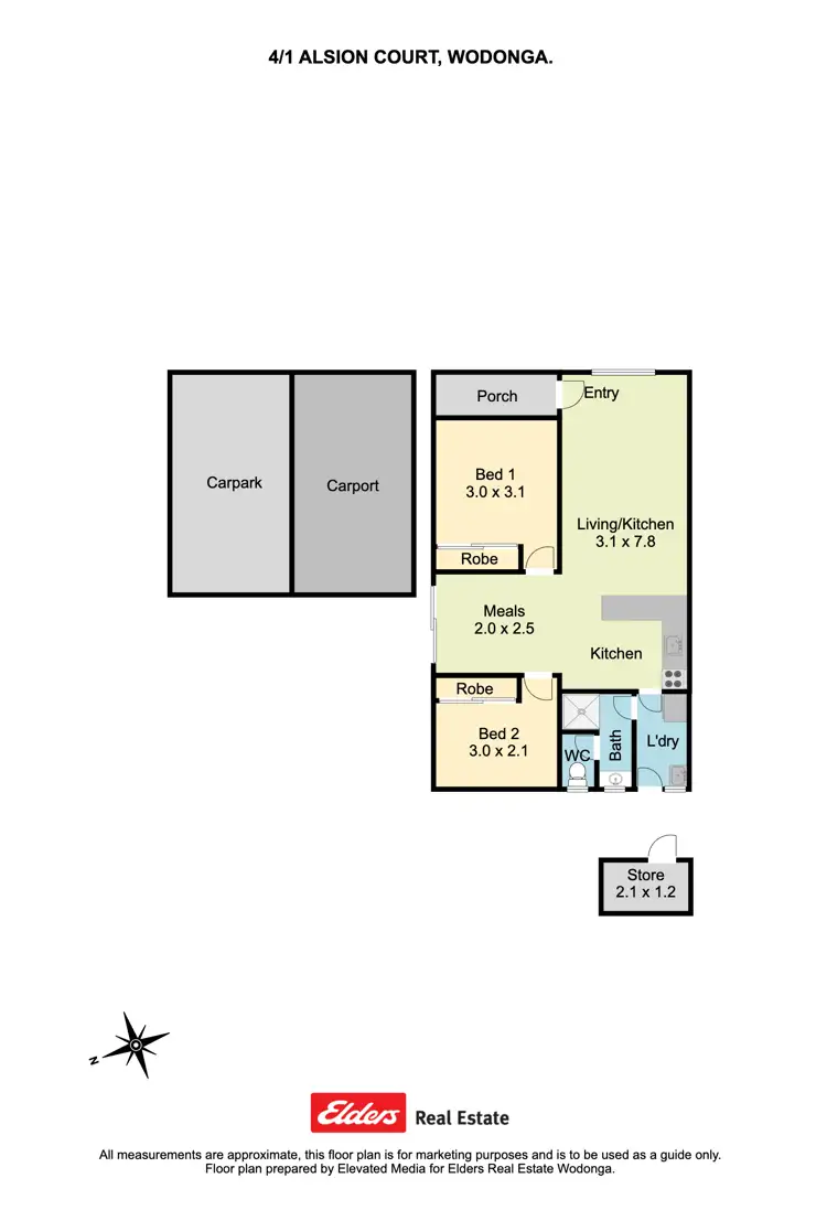 Floorplan of Homely unit listing, 4/1 Alison Court, Wodonga VIC 3690