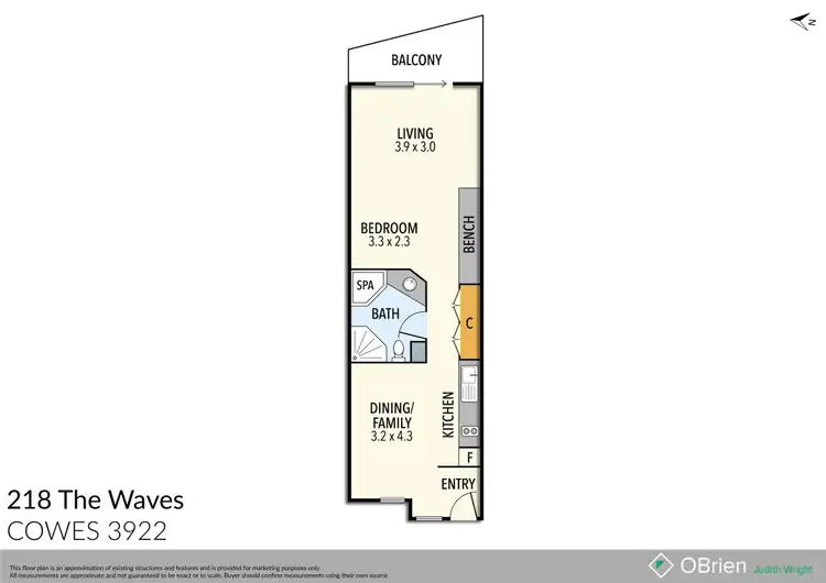 Floorplan of Homely apartment listing, 218/2-10 Steele Street, Cowes VIC 3922