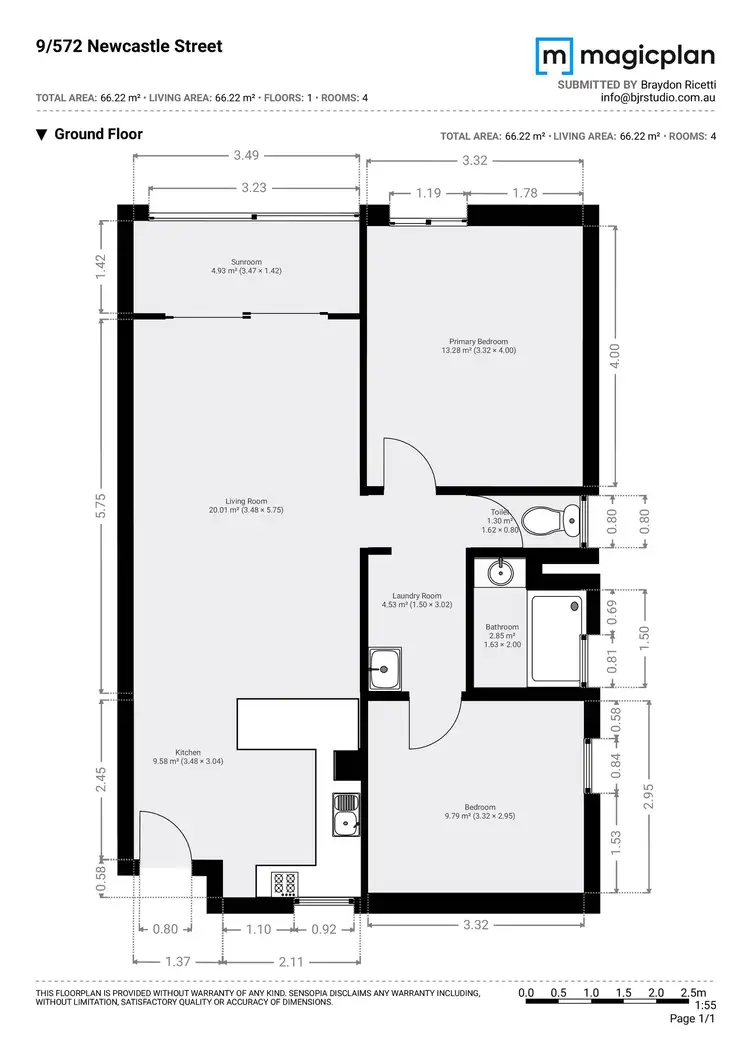 Floorplan of Homely apartment listing, 9/572 Newcastle Street, West Perth WA 6005