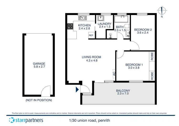 Floorplan of Homely unit listing, 1/30 Union Road, Penrith NSW 2750