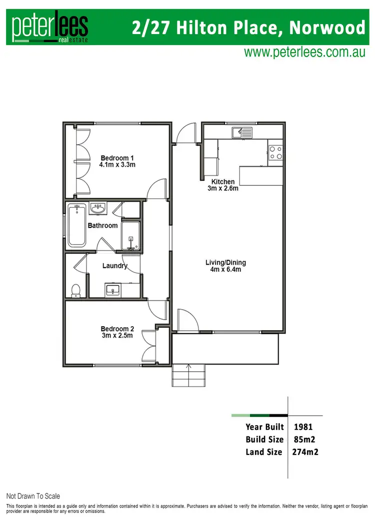 Floorplan of Homely unit listing, 2/27 Hilton Place, Norwood TAS 7250