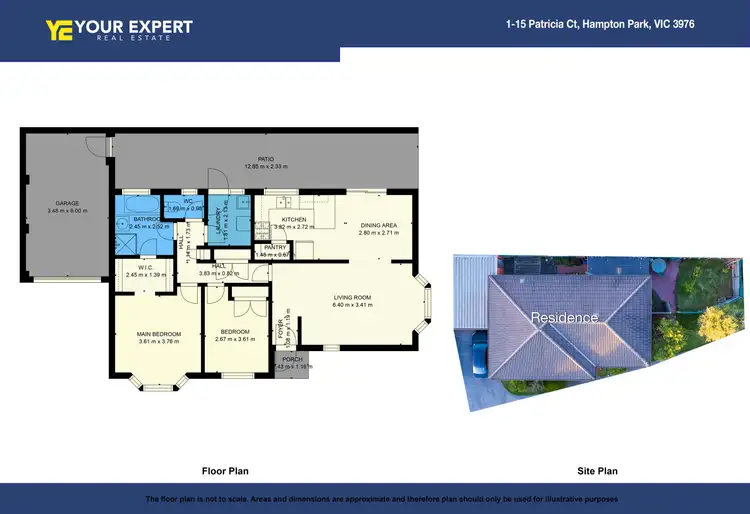 Floorplan of Homely unit listing, 1/15 Patricia Court, Hampton Park VIC 3976