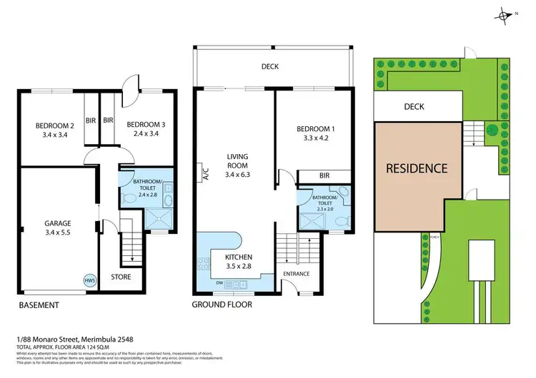 Floorplan of Homely unit listing, 1/88 Monaro Street, Merimbula NSW 2548