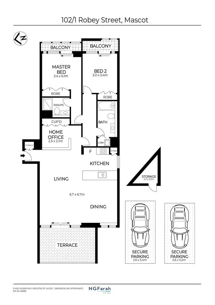 Floorplan of Homely apartment listing, 102/1 Robey Street, Mascot NSW 2020