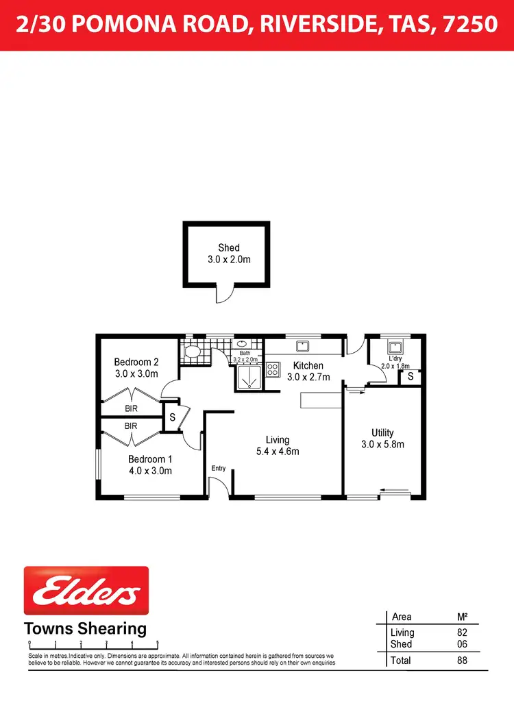 Floorplan of Homely unit listing, 2/30 Pomona Road, Riverside TAS 7250