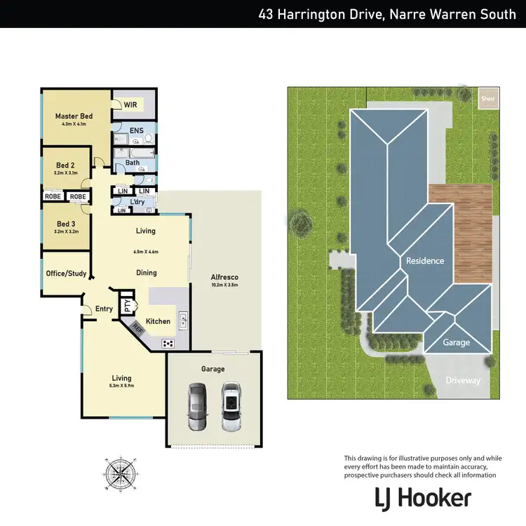 Floorplan of Homely house listing, 43 Harrington Drive, Narre Warren South VIC 3805
