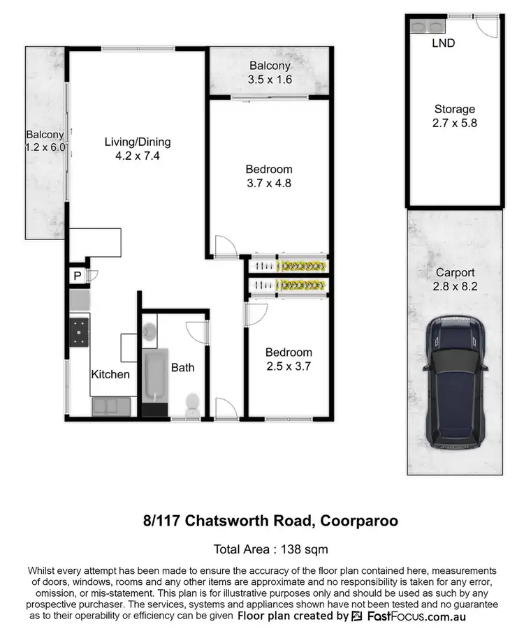Floorplan of Homely unit listing, 8/117 Chatsworth Road, Coorparoo QLD 4151