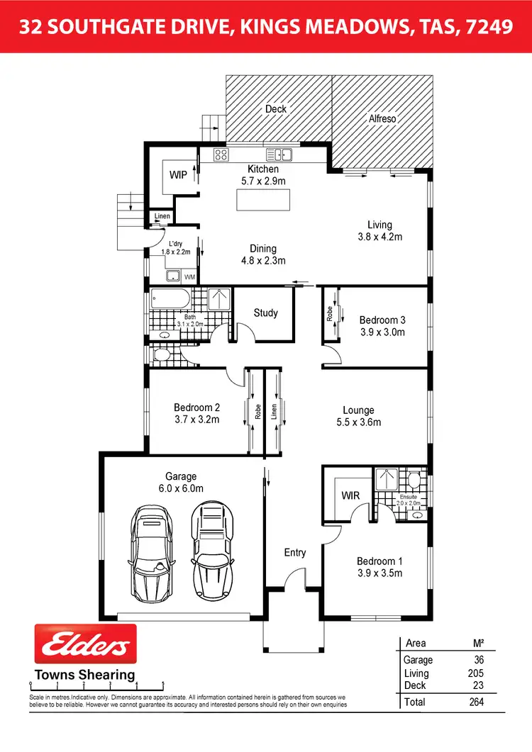 Floorplan of Homely house listing, 32 Southgate Drive, Kings Meadows TAS 7249