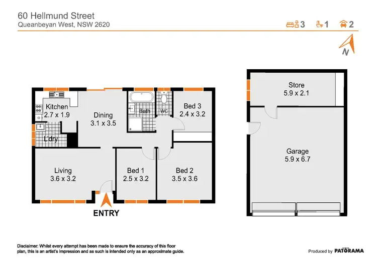Floorplan of Homely house listing, 60 Hellmund Street, Queanbeyan West NSW 2620