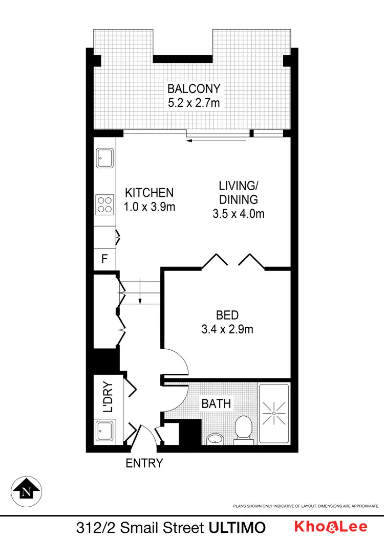Floorplan of Homely unit listing, 312/2-12 Smail Street, Ultimo NSW 2007