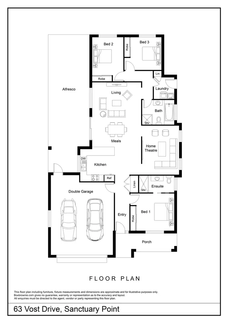 Floorplan of Homely house listing, 63 Vost Drive, Sanctuary Point NSW 2540