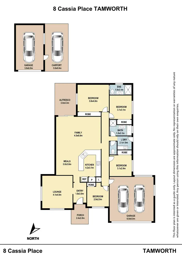 Floorplan of Homely house listing, 8 Cassia Place, Tamworth NSW 2340