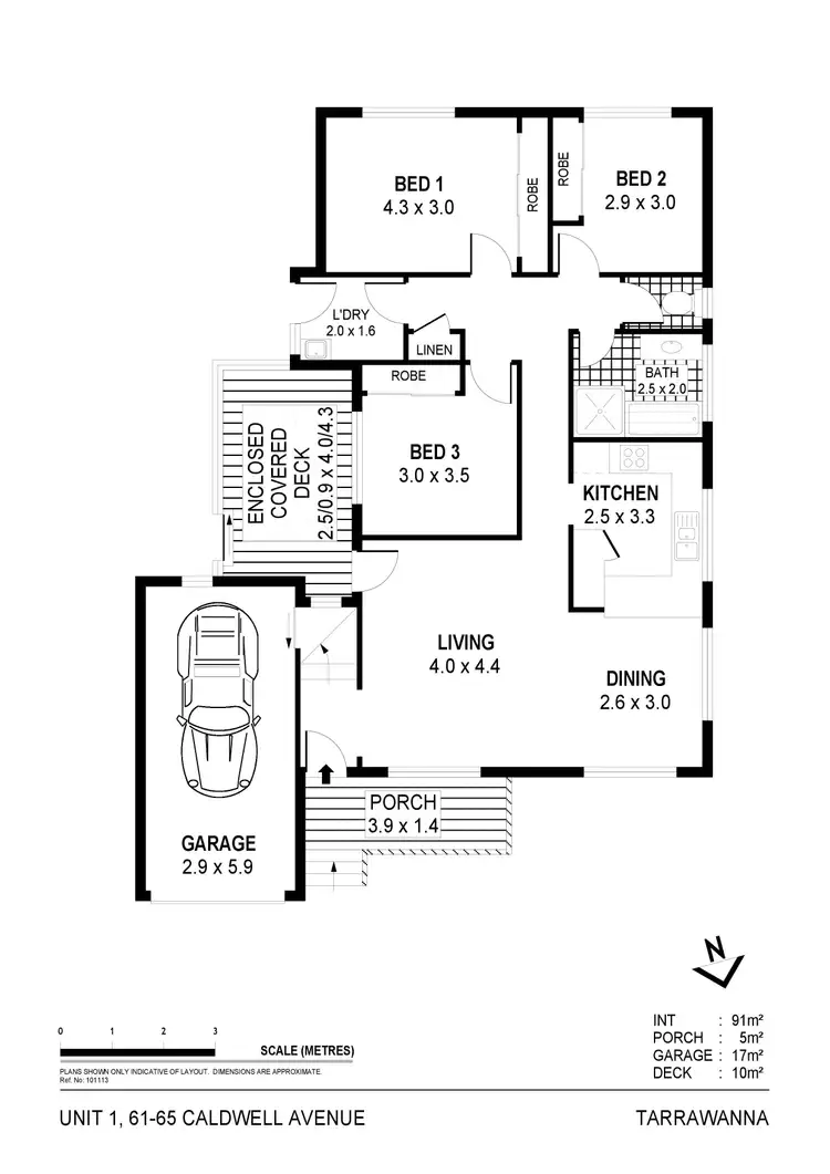 Floorplan of Homely villa listing, 1/61-65 Caldwell Avenue, Tarrawanna NSW 2518