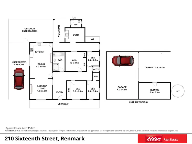Floorplan of Homely house listing, 210 SIXTEENTH Street, Renmark SA 5341