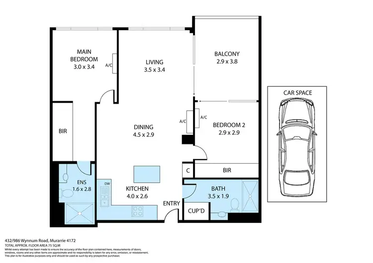 Floorplan of Homely unit listing, 432/986 Wynnum Rd, Cannon Hill QLD 4170