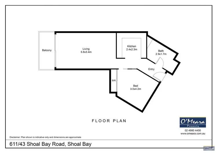 Floorplan of Homely apartment listing, 611/43 Shoal Bay Road, Shoal Bay NSW 2315