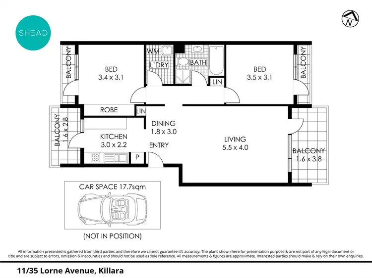 Floorplan of Homely apartment listing, 11/35 Lorne Avenue, Killara NSW 2071
