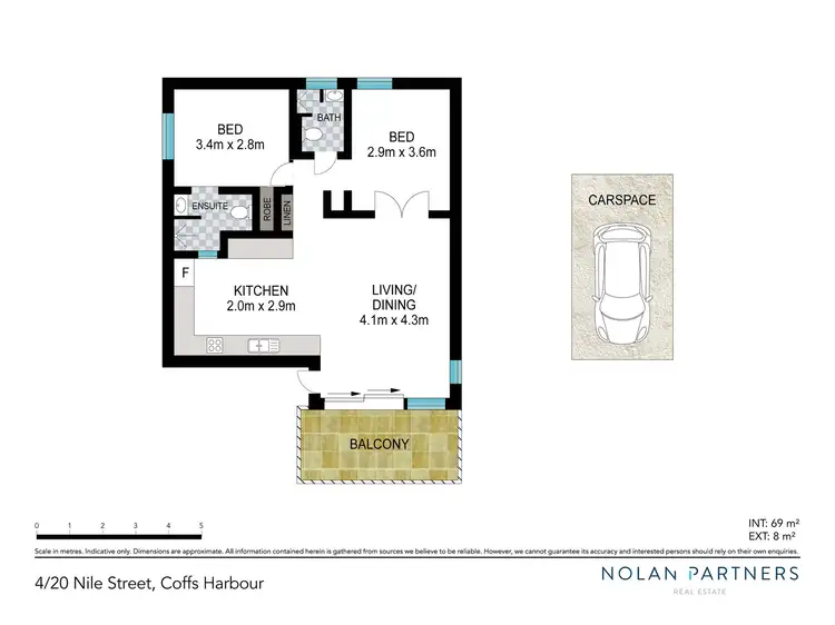 Floorplan of Homely apartment listing, 4/20 Nile Street, Coffs Harbour NSW 2450