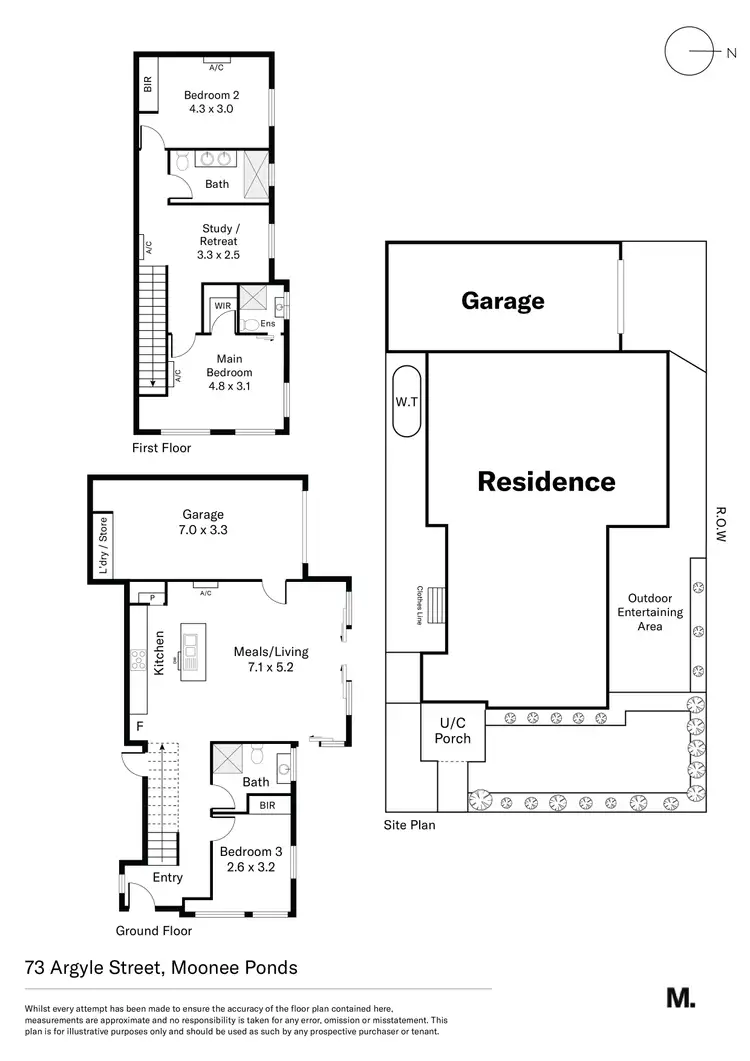 Floorplan of Homely townhouse listing, 73 Argyle Street, Moonee Ponds VIC 3039