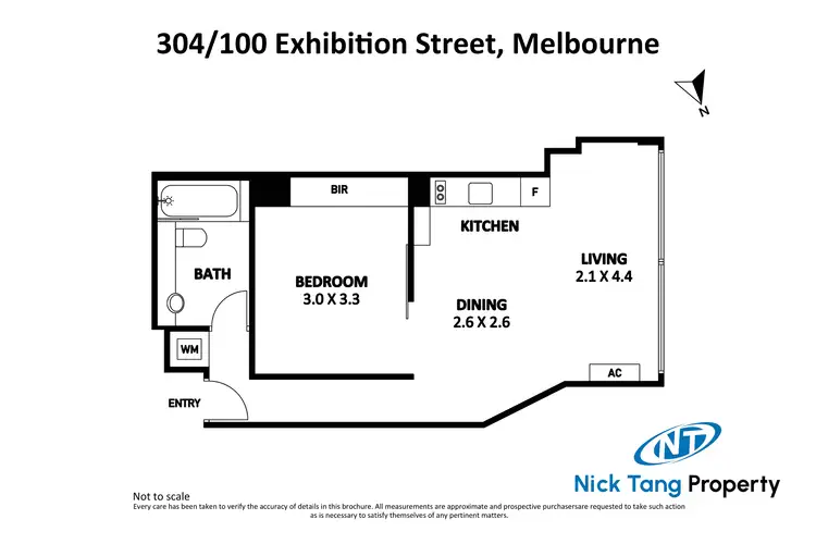 Floorplan of Homely apartment listing, 304/100 Exhibition Street, Melbourne VIC 3000