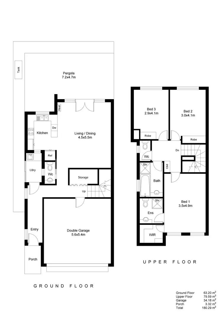 Floorplan of Homely townhouse listing, 3/285 Fullarton Road, Parkside SA 5063