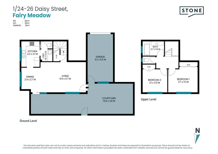 Floorplan of Homely townhouse listing, 1/24-26 Daisy Street, Fairy Meadow NSW 2519