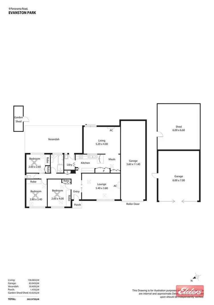 Floorplan of Homely house listing, 9 Panorama Road, Evanston Park SA 5116