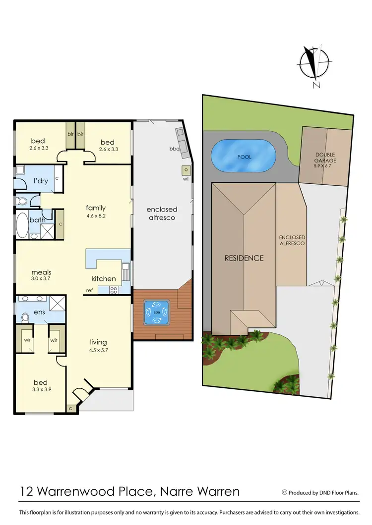 Floorplan of Homely house listing, 12 Warrenwood Place, Narre Warren VIC 3805