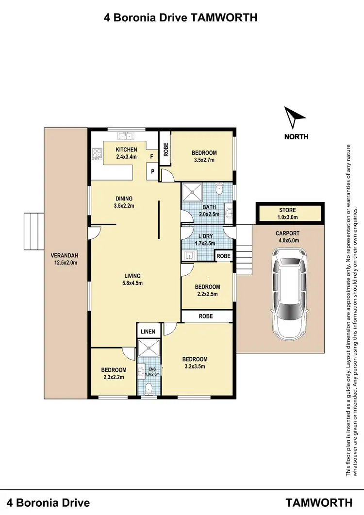 Floorplan of Homely house listing, 4 Boronia Drive, Tamworth NSW 2340