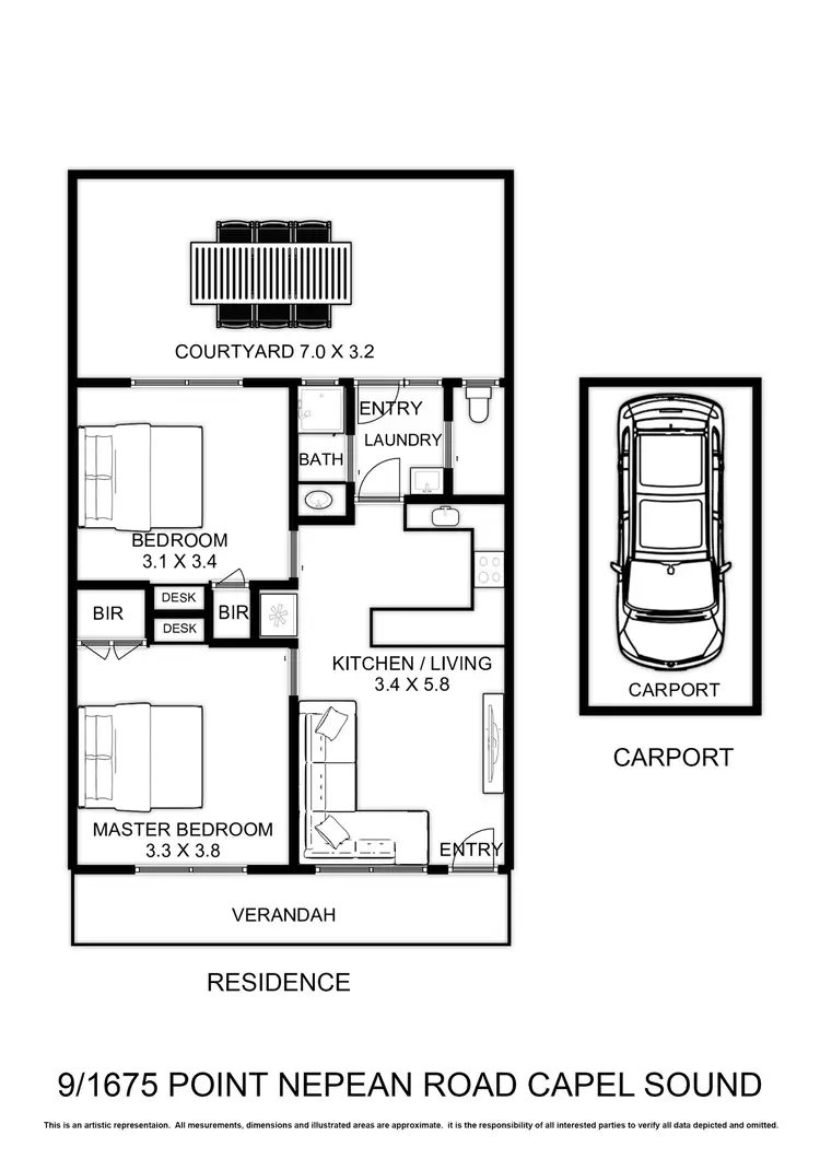 Floorplan of Homely unit listing, 9/1675 Point Nepean Road, Capel Sound VIC 3940