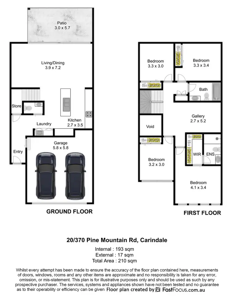 Floorplan of Homely townhouse listing, 20/370 Pine Mountain Road, Carindale QLD 4152
