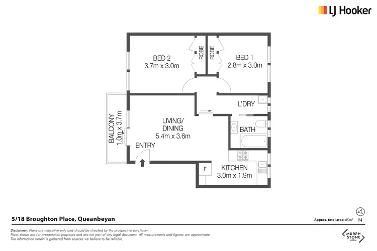 Floorplan of Homely unit listing, 5/18 Broughton Place, Queanbeyan NSW 2620