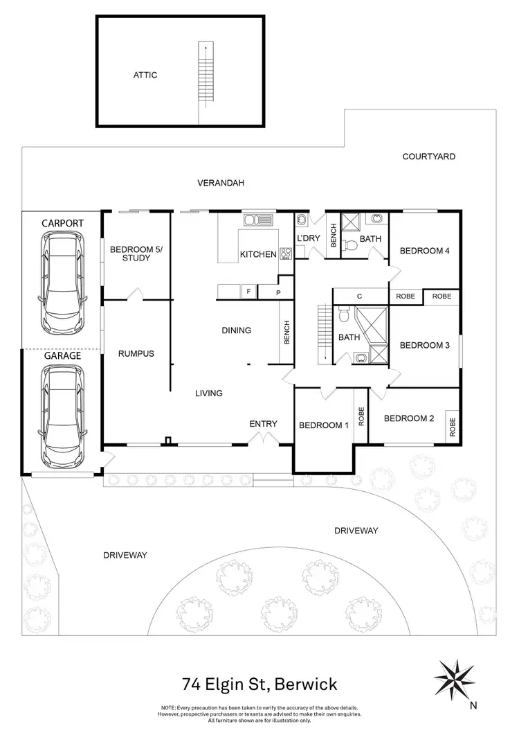 Floorplan of Homely house listing, 74 Elgin Street, Berwick VIC 3806
