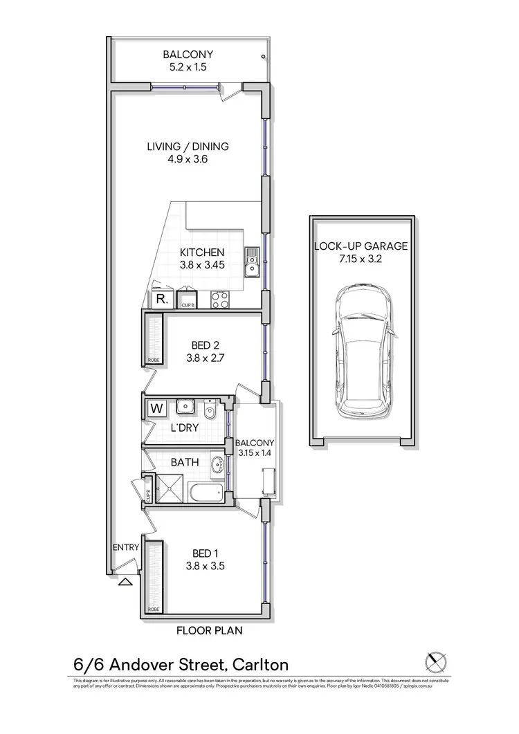 Floorplan of Homely apartment listing, 6/6 Andover Street, Carlton NSW 2218