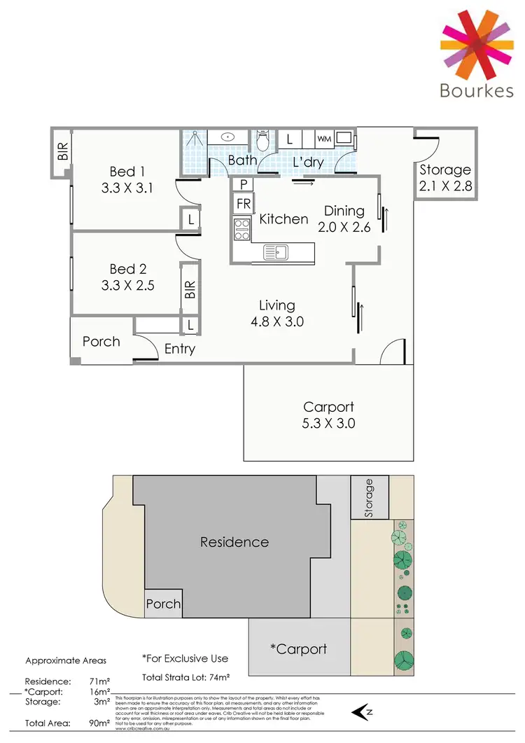 Floorplan of Homely villa listing, 2/51 Axford Street, Como WA 6152