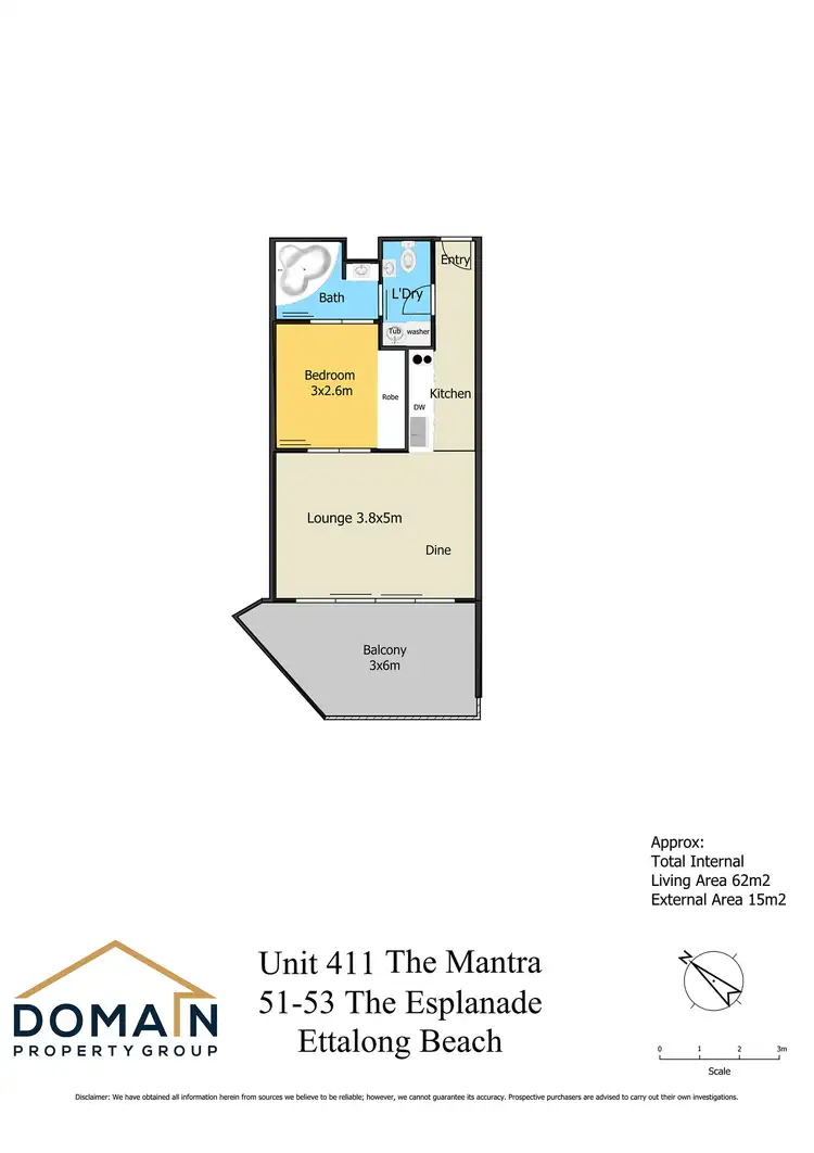 Floorplan of Homely apartment listing, 411/51-54 The Esplanade, Ettalong Beach NSW 2257