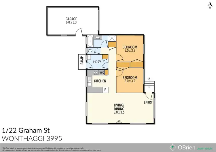 Floorplan of Homely unit listing, 1/22 Graham Street, Wonthaggi VIC 3995